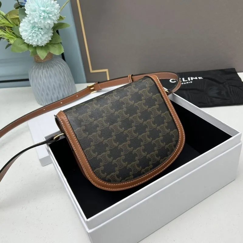 Celine Brown Monogram Saddle Crossbody Bag - Image 3