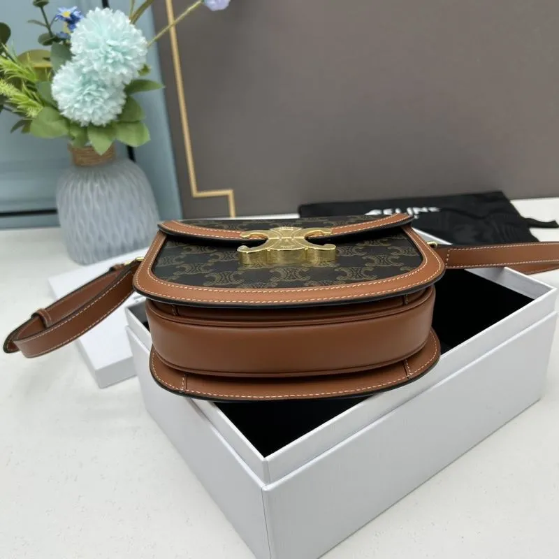 Celine Brown Monogram Saddle Crossbody Bag - Image 4