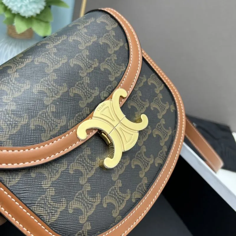 Celine Brown Monogram Saddle Crossbody Bag - Image 5