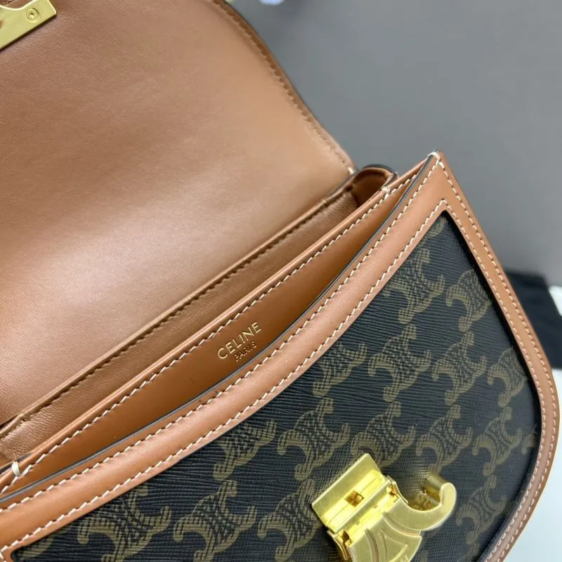 Celine Brown Monogram Saddle Crossbody Bag - Image 8
