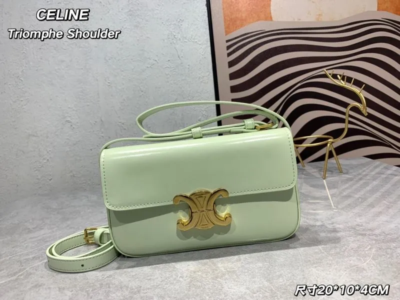 Celine Triomphe Shoulder Bag Light Green 454