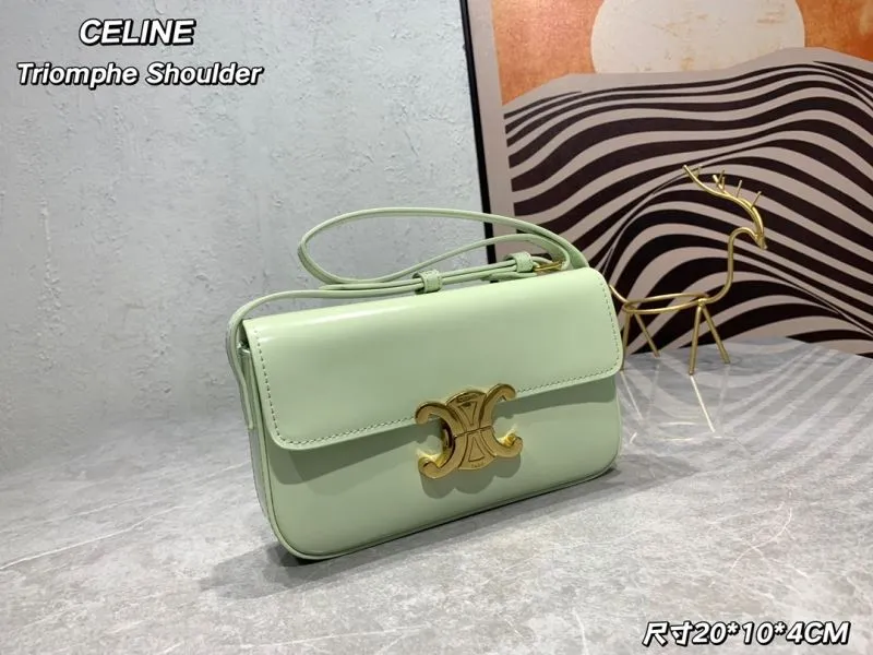 Alternative view of Celine Triomphe Shoulder Bag Light Green 454