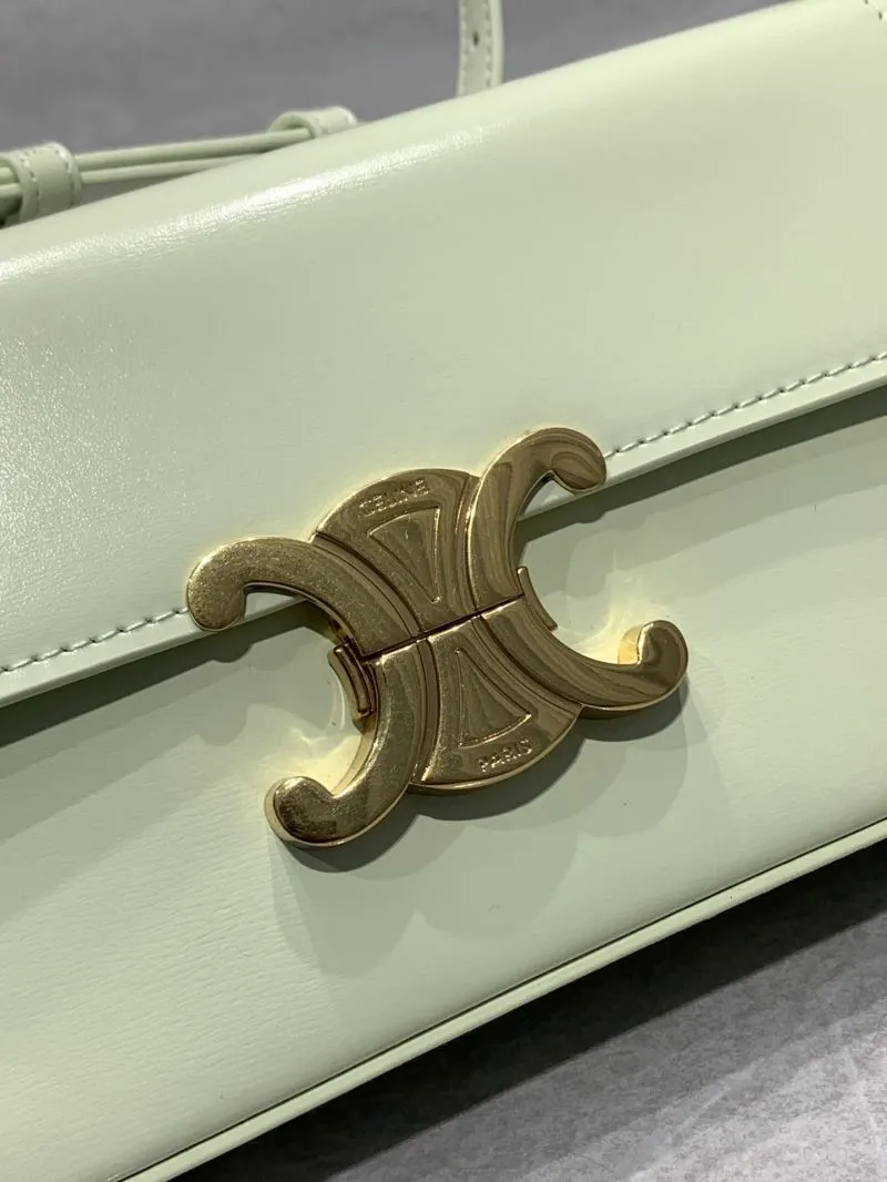 Celine Triomphe Shoulder Bag Light Green 454 - Image 4