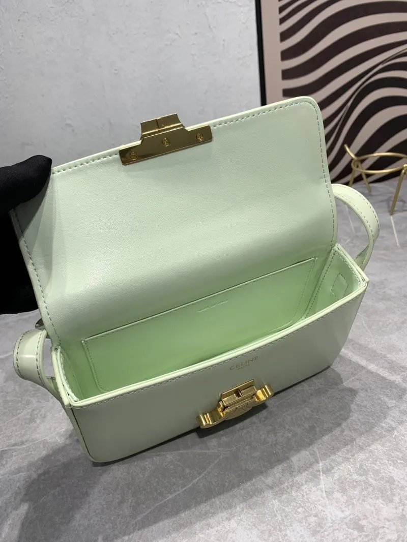 Celine Triomphe Shoulder Bag Light Green 454 - Image 7