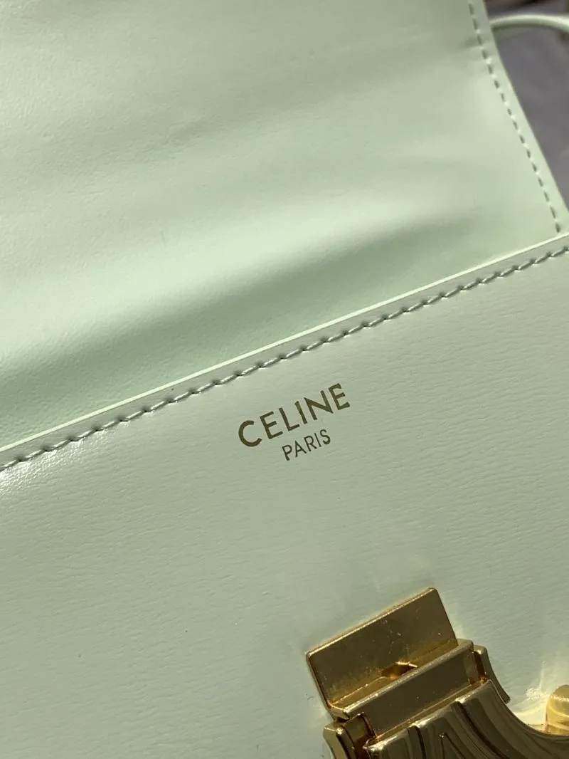 Celine Triomphe Shoulder Bag Light Green 454 - Image 8