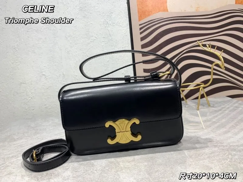 Celine Triomphe Black Shoulder Bag