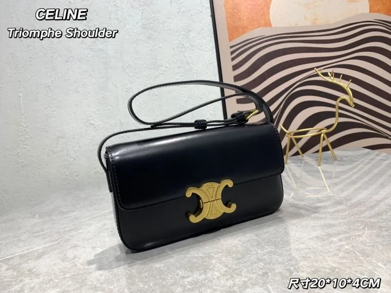Alternative view of Celine Triomphe Black Shoulder Bag