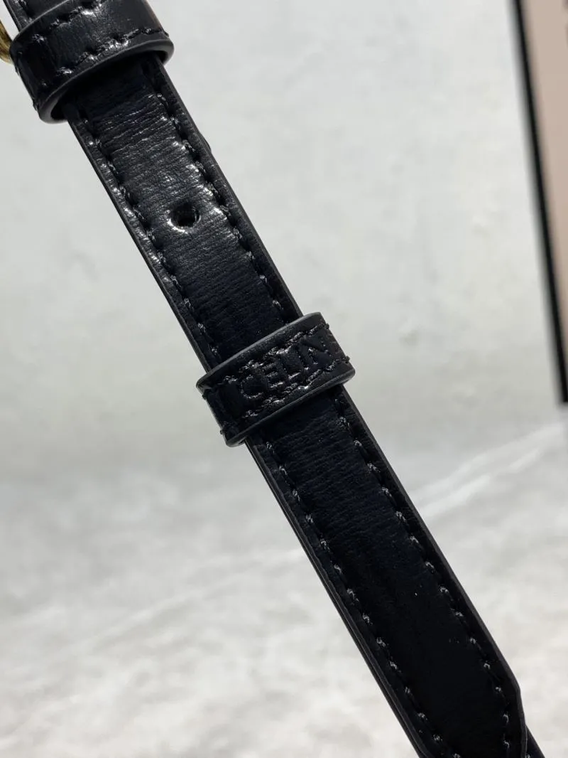 Celine Triomphe Black Shoulder Bag - Image 5