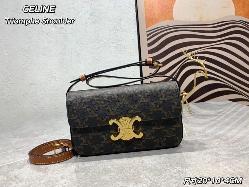 Celine Triomphe Monogram Shoulder Bag 20x10x4cm