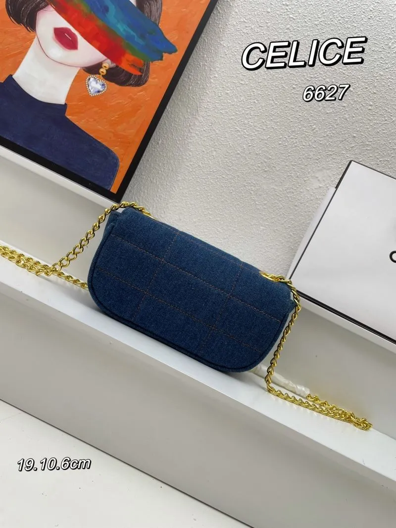 Alternative view of CELINE 6627 Blue Denim Crossbody Bag