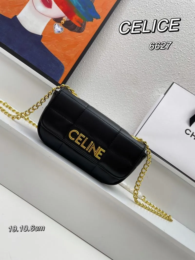CELINE 6627 Black Chain Crossbody Bag