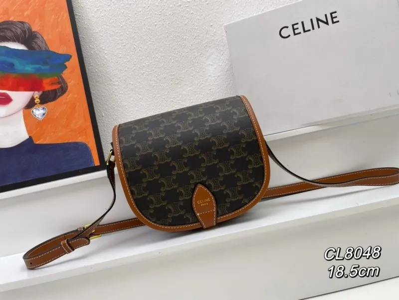 Celine CL8048 Saddle Crossbody Bag 18.5cm