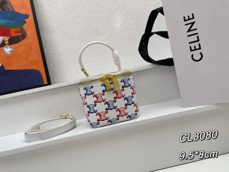 Celine Mini Monogram Satchel Bag CL8080 White