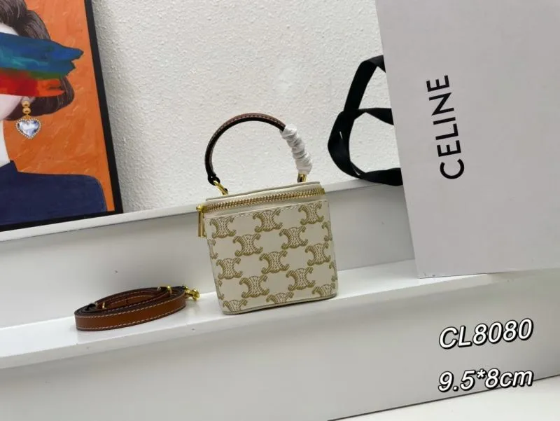 Celine Mini White Monogram Crossbody Bag CL8080