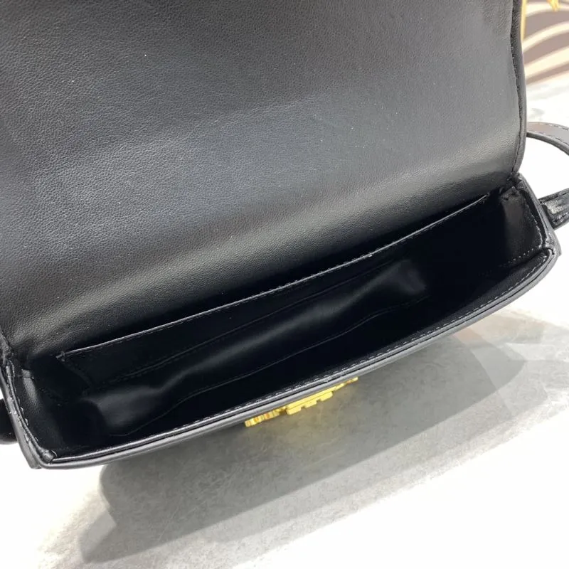 Celine Cuir Triomphe Black Leather Satchel Bag - Image 8