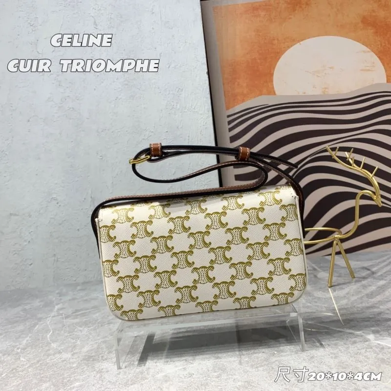 Celine White Cuir Triomphe Satchel Bag 20x10x4CM - Image 3