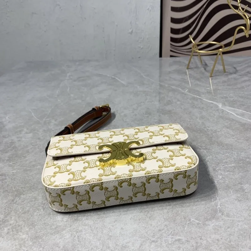 Celine White Cuir Triomphe Satchel Bag 20x10x4CM - Image 7