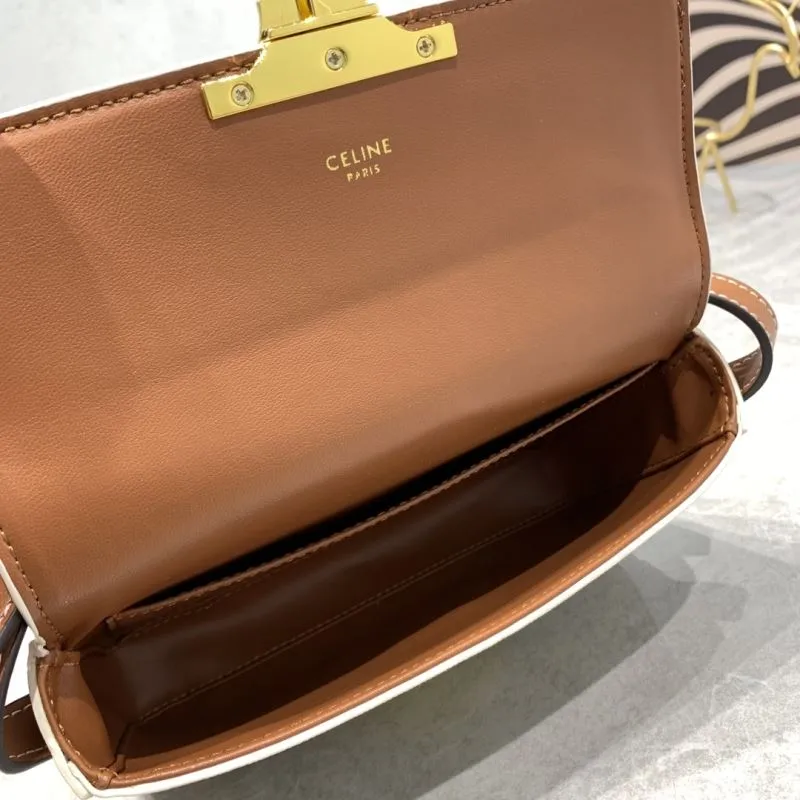 Celine White Cuir Triomphe Satchel Bag 20x10x4CM - Image 8
