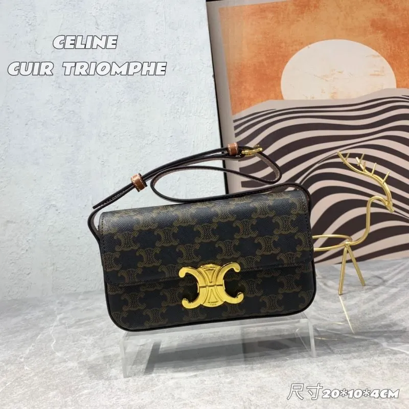 Celine Cuir Triomphe Monogram Satchel Bag