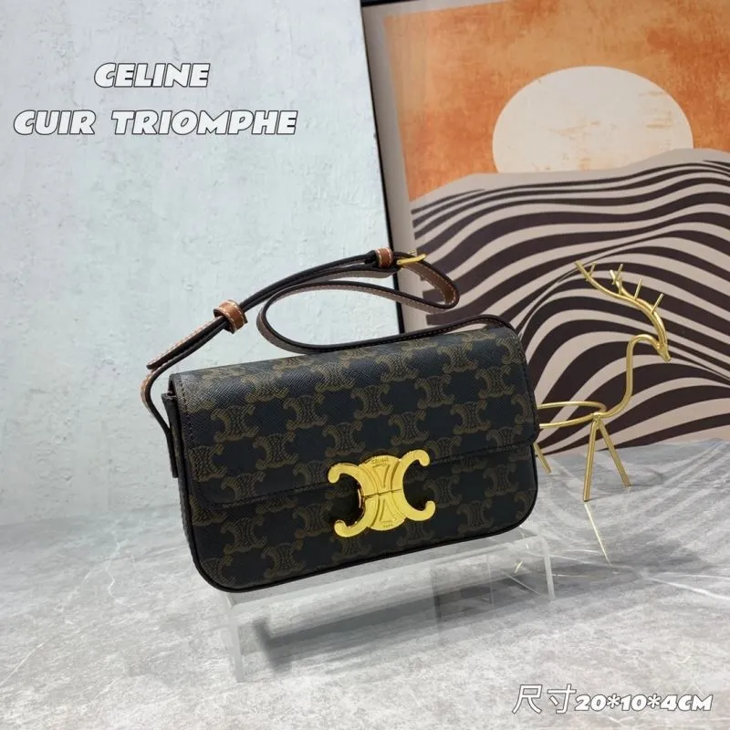 Alternative view of Celine Cuir Triomphe Monogram Satchel Bag