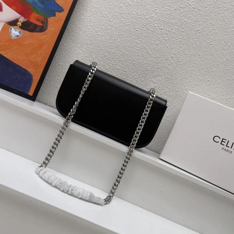 Alternative view of Celine Black Leather Chain Shoulder Bag