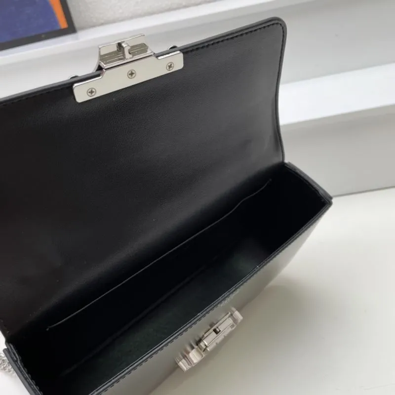 Celine Black Leather Chain Shoulder Bag - Image 8