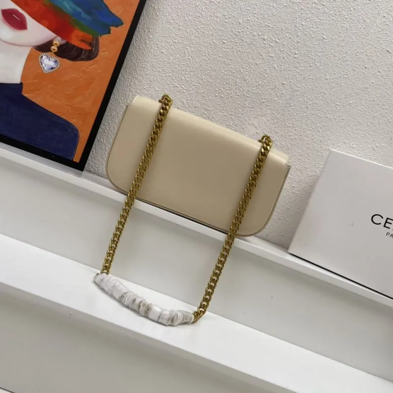 Alternative view of Celine Beige Chain Shoulder Satchel Bag