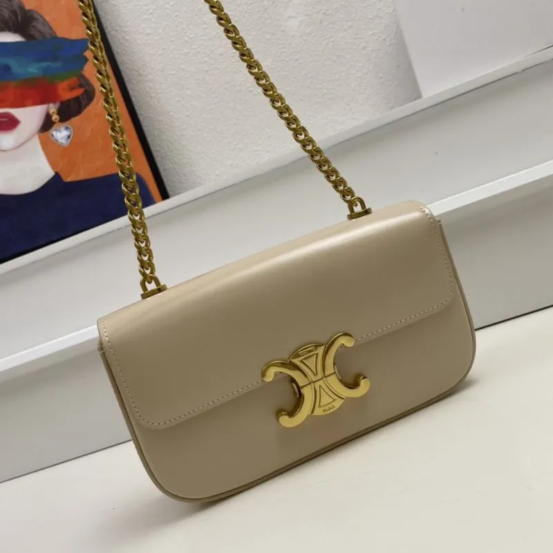 Celine Beige Chain Shoulder Satchel Bag - Image 3