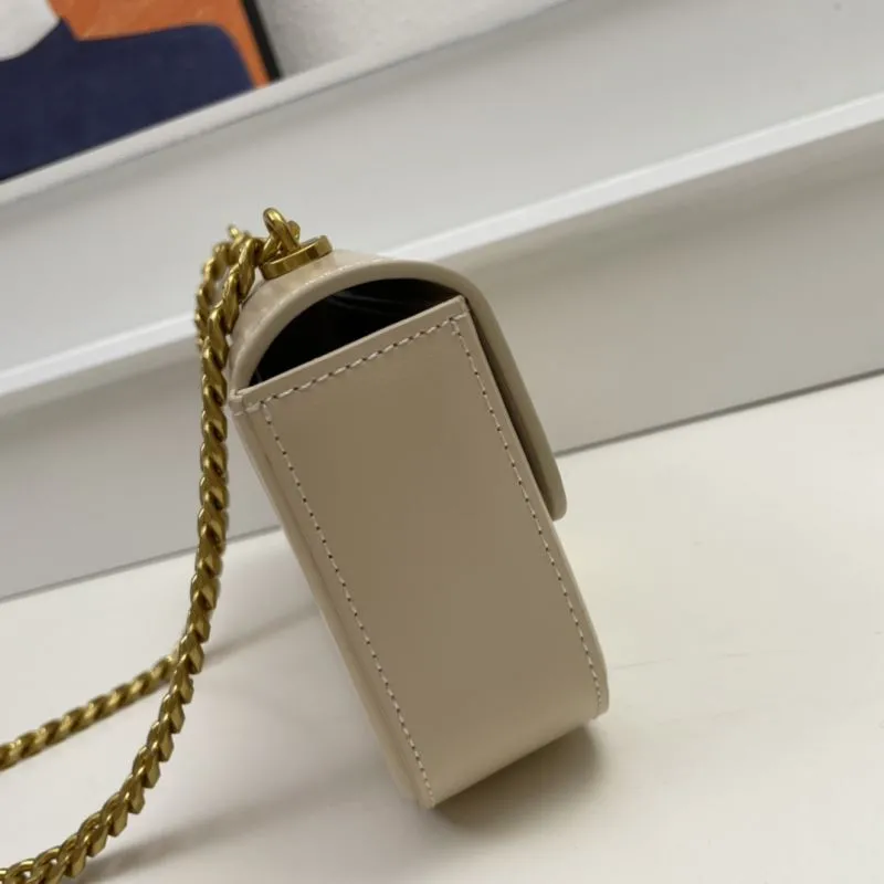 Celine Beige Chain Shoulder Satchel Bag - Image 6