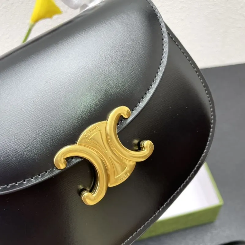 Celine Black Saddle Crossbody Bag 7767 16.5cm - Image 4