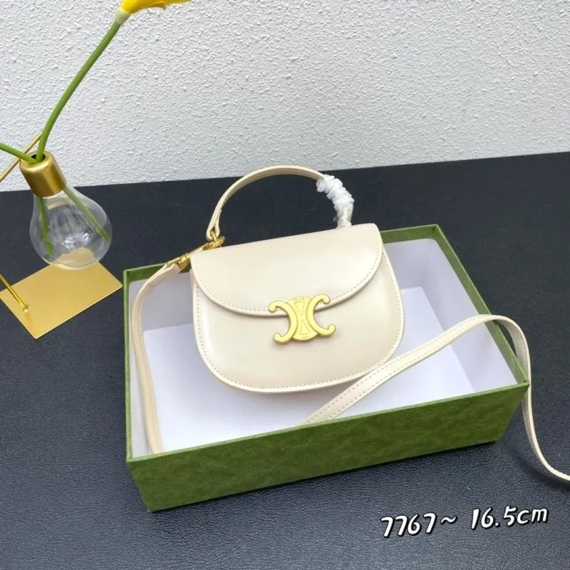 Celine Cream Saddle Crossbody Bag 7767