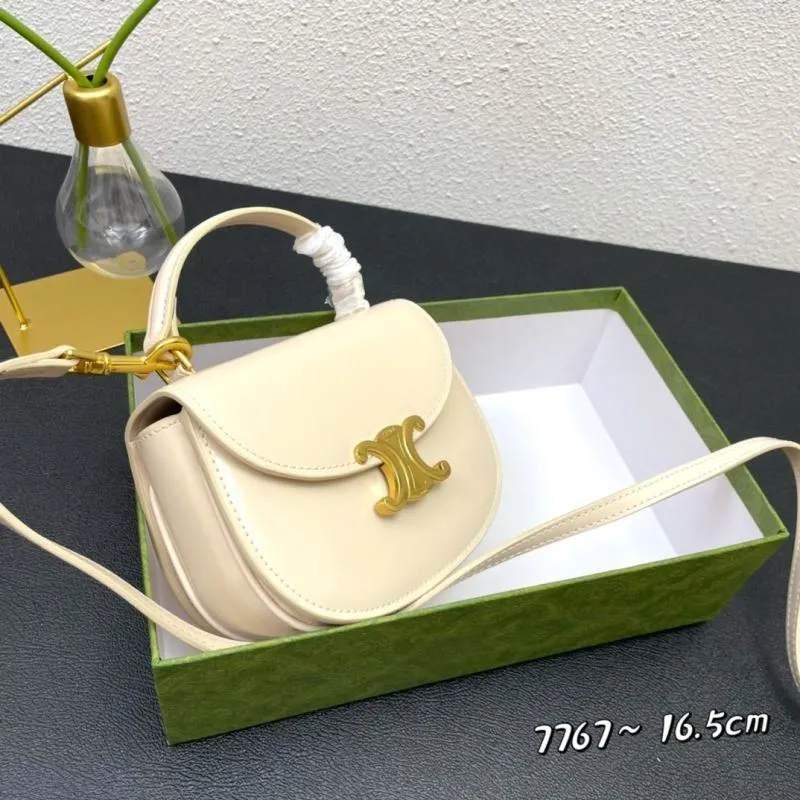 Celine Cream Saddle Crossbody Bag 7767 - Image 3
