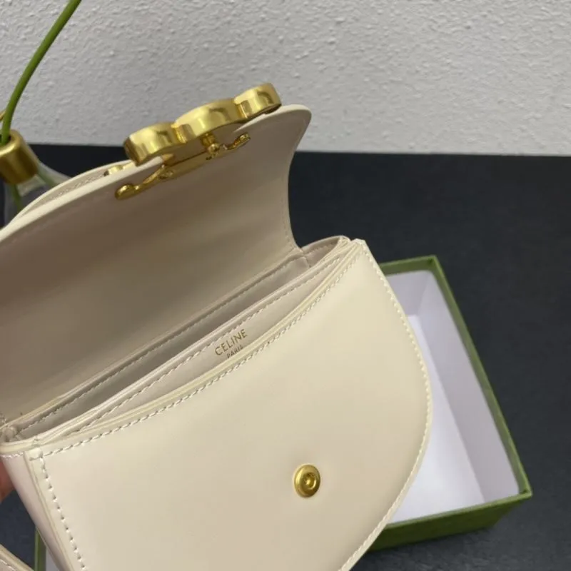 Celine Cream Saddle Crossbody Bag 7767 - Image 8