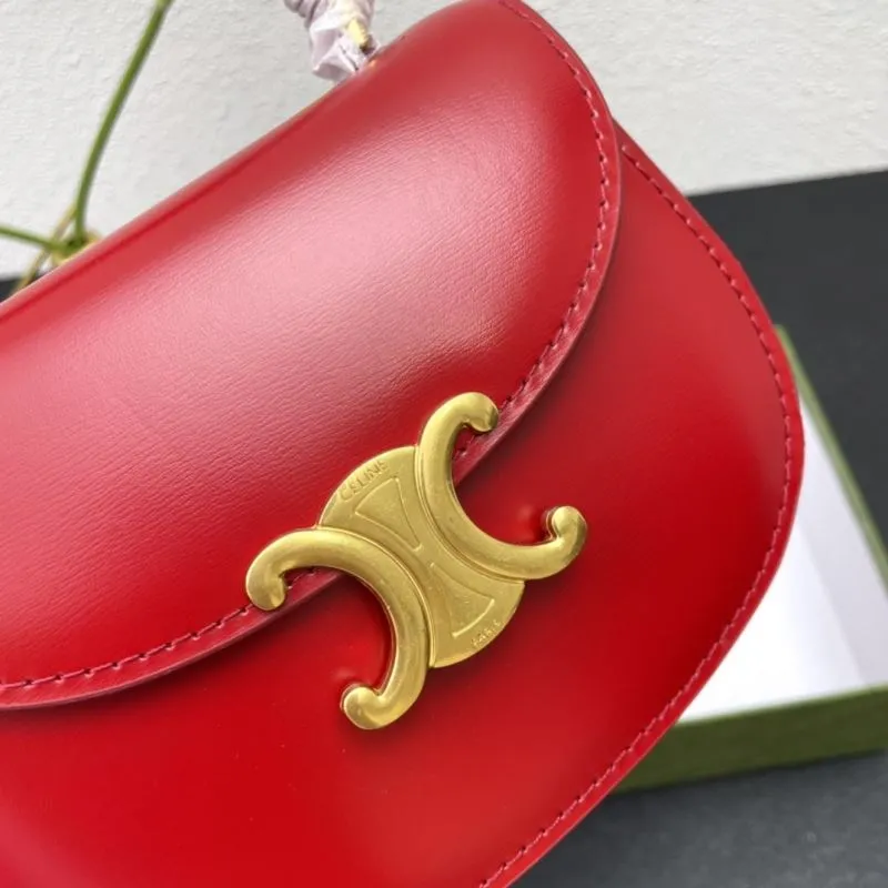 Celine Red Mini Saddle Crossbody Bag 7767 - Image 4