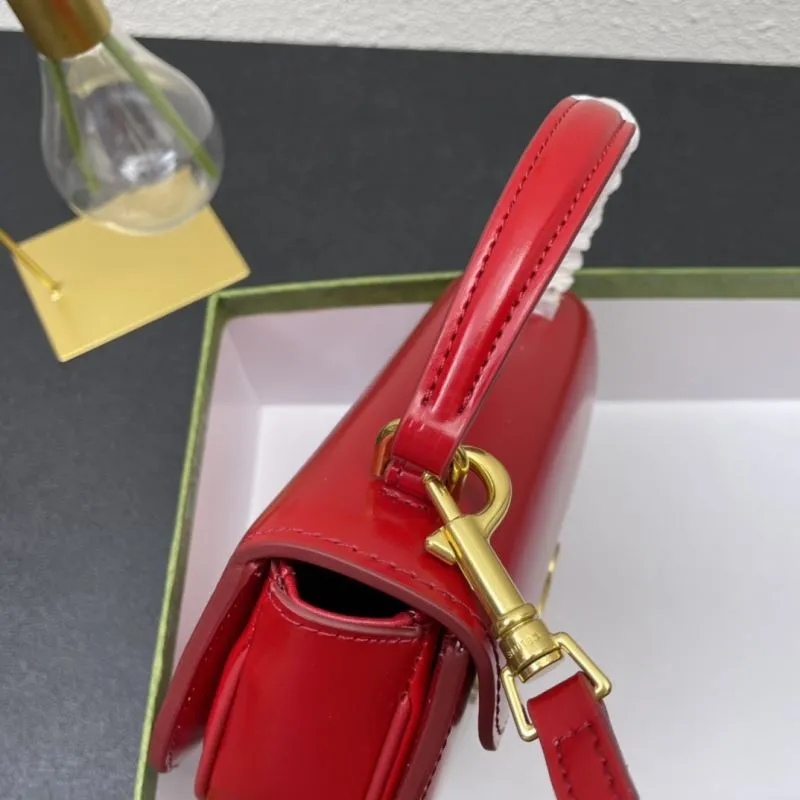 Celine Red Mini Saddle Crossbody Bag 7767 - Image 5
