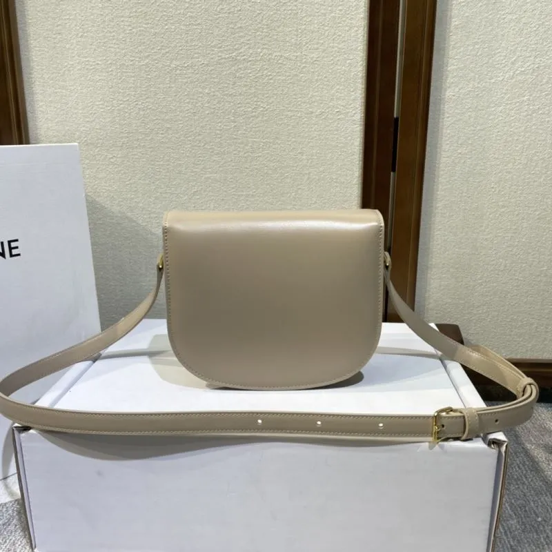 Celine Beige Saddle Crossbody Bag 494 - Image 3