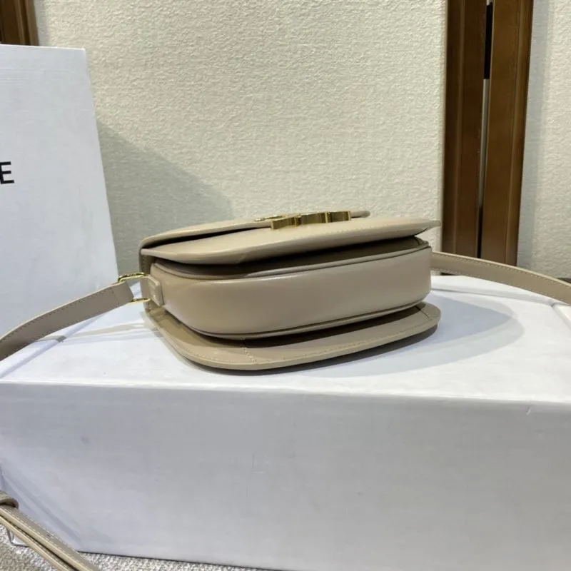 Celine Beige Saddle Crossbody Bag 494 - Image 4