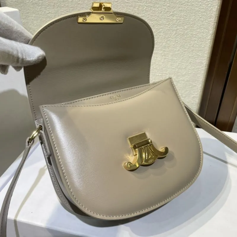 Celine Beige Saddle Crossbody Bag 494 - Image 6