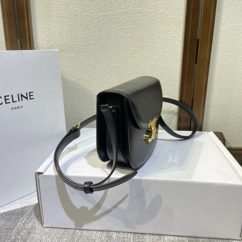 Alternative view of Celine Black Leather Crossbody Saddle Bag