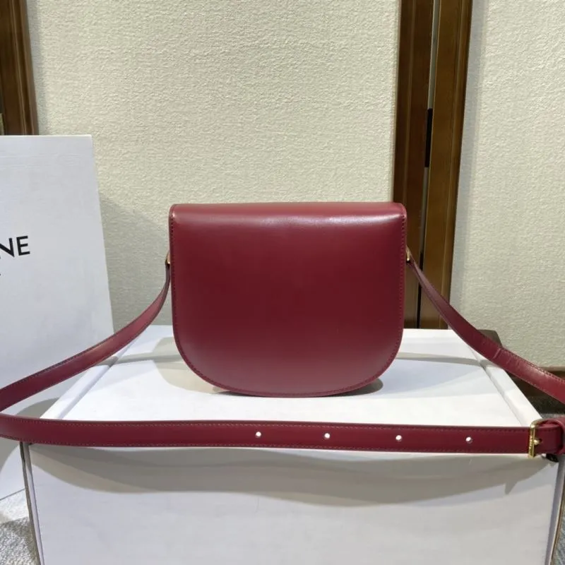 Celine Burgundy Crossbody Saddle Bag 496 - Image 3