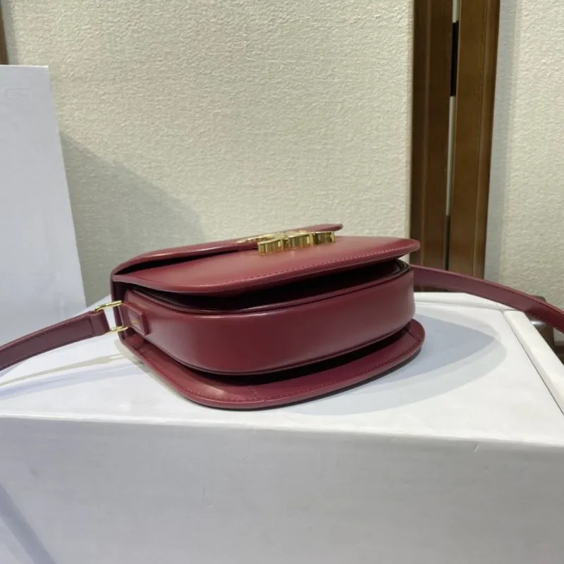 Celine Burgundy Crossbody Saddle Bag 496 - Image 4