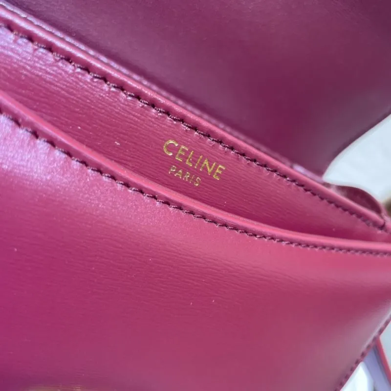 Celine Burgundy Crossbody Saddle Bag 496 - Image 7