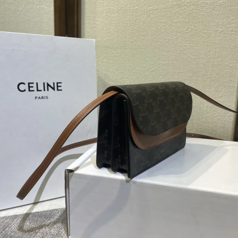 Alternative view of Celine Brown Monogram Satchel Crossbody Bag 497