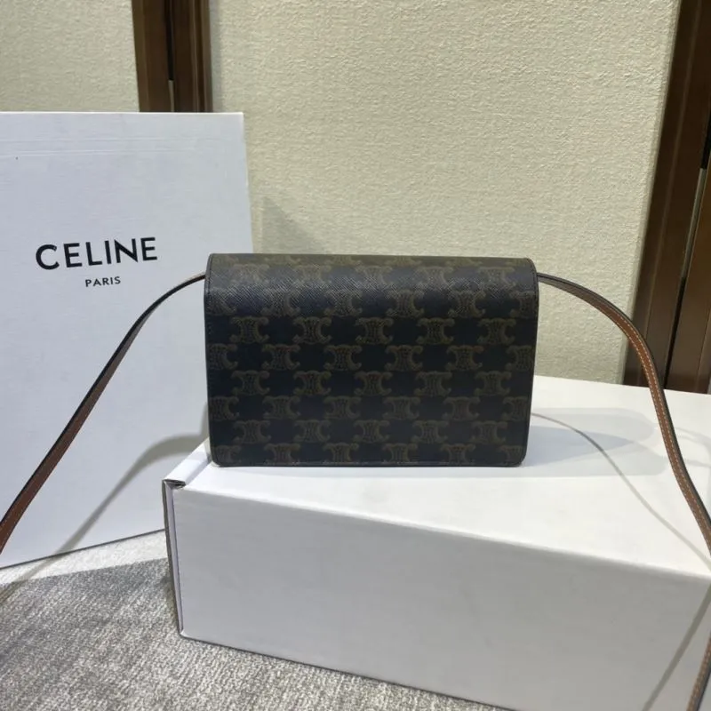 Celine Brown Monogram Satchel Crossbody Bag 497 - Image 3