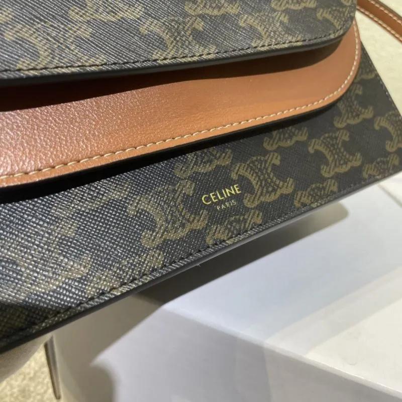 Celine Brown Monogram Satchel Crossbody Bag 497 - Image 5