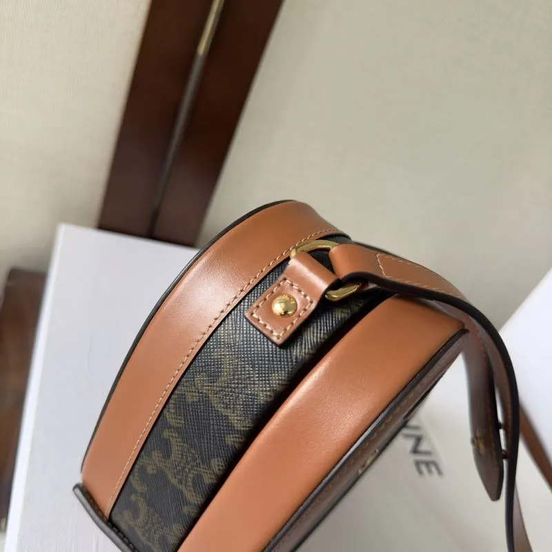 Celine Brown Monogram Heart Crossbody Bag - Image 7