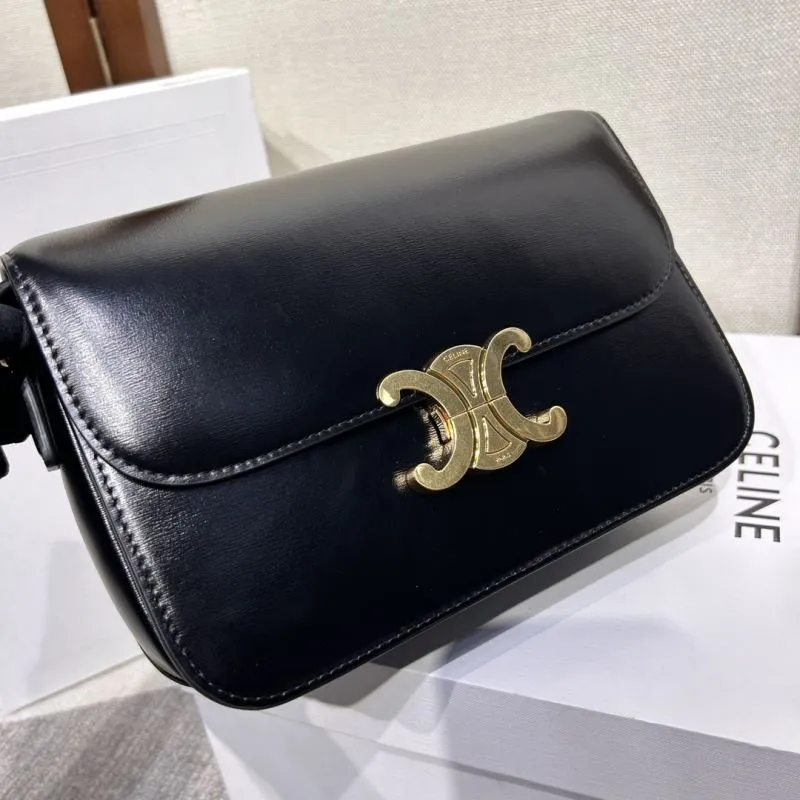 Celine Black Leather Satchel Bag - Image 5