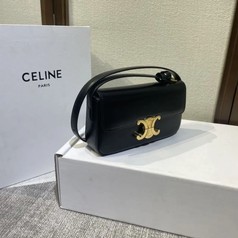 Celine Black Leather Satchel Bag 504 - Image 3