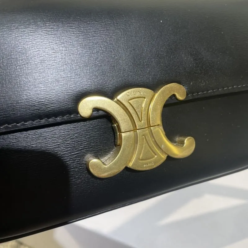 Celine Black Leather Satchel Bag 504 - Image 6