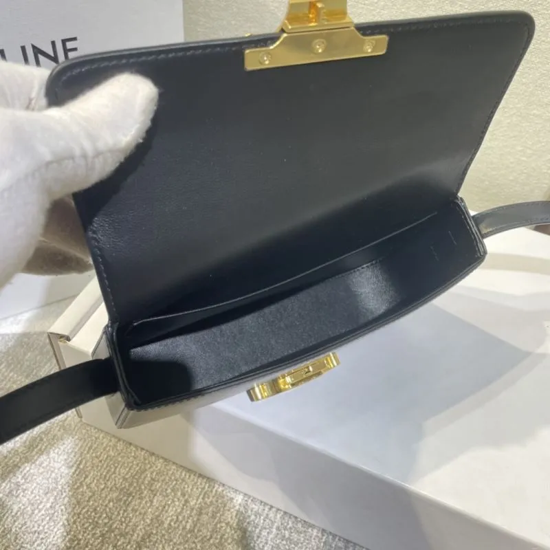 Celine Black Leather Satchel Bag 504 - Image 9